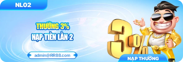 Nạp lần hai, tặng thêm 3%